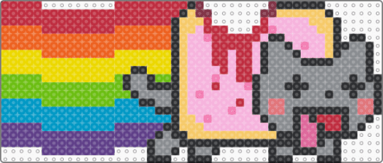 Dead Nyan Cat (DESC) - red,yellow,pink,gray,cutegore,nyan cat,rainbow,bloody,scene kid,scene,emo,dead