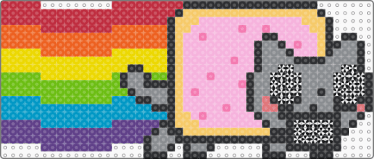 Glitchy Nyan Cat - gray,red,pink,yellow,nyan cat,glitchcore,cat,rainbow,scene,emo,cutegore,meme