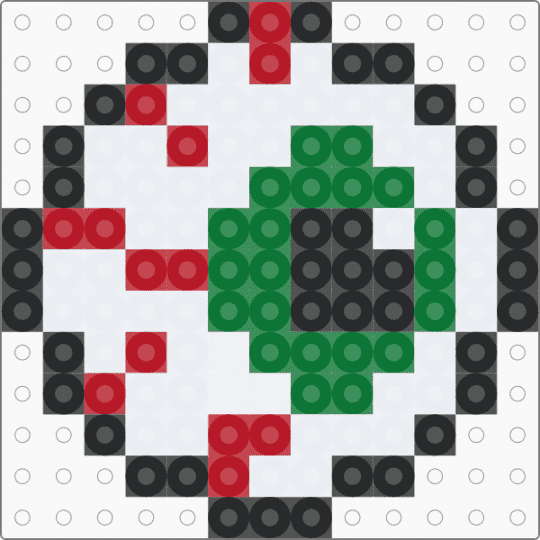 green eye - white,red,green