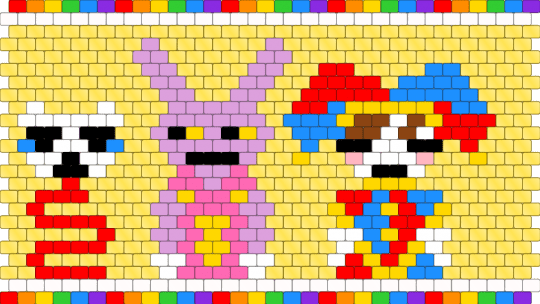 tadc cuff (pt1) - yellow,pink,tadc,the amazing digital circus,pomni,jax,gangle