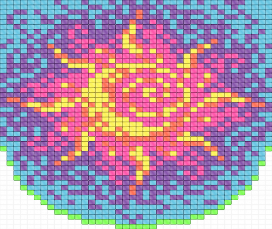 Correct sun tapestry - light blue, pink, purple