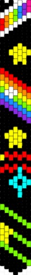 Kandi tie - black,green,yellow,red,colorful