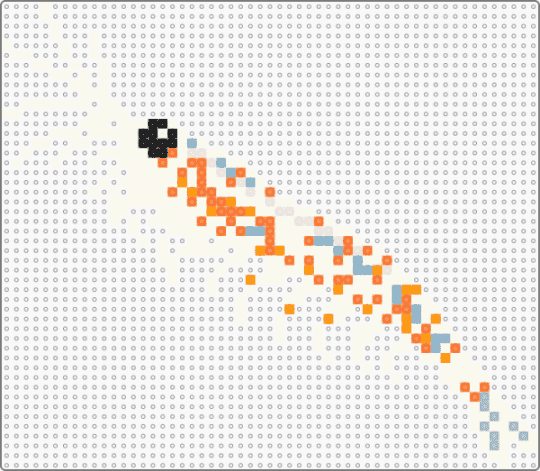 krill - orange, white
