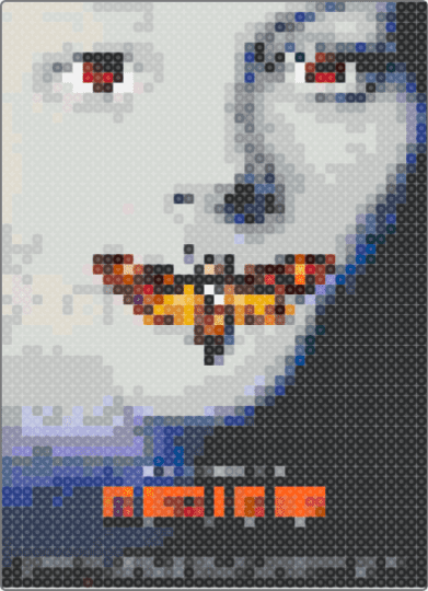 Silence of the Lambs Movie Cover - beige, blue, gray, purple