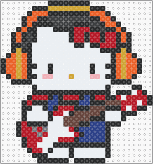 Guitarist hello kitty - white,red,orange