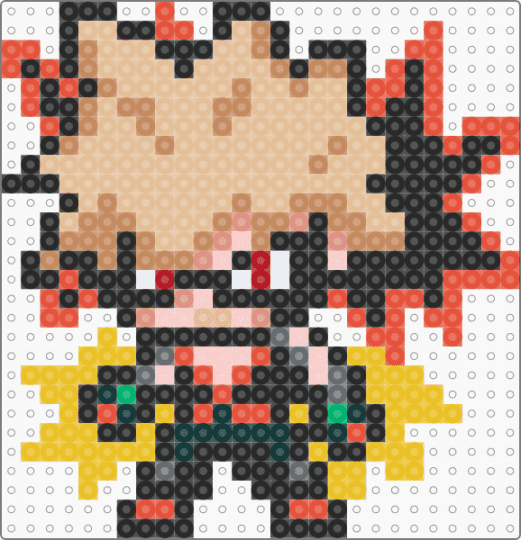 Chibi Bakugo - red,beige,tan,yellow