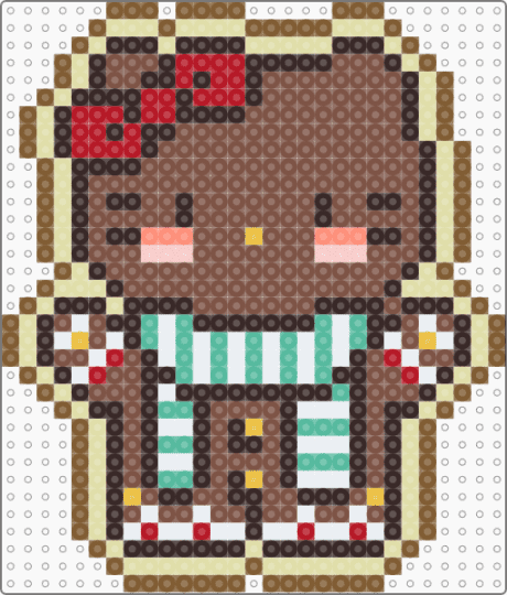Hello kitty gingerbread cookie - tan,yellow,brown