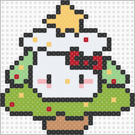 Hello kitty Christmas tree - white,yellow,teal,green