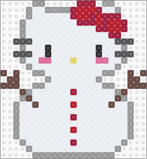 Snowman hello kitty - white,gray,red