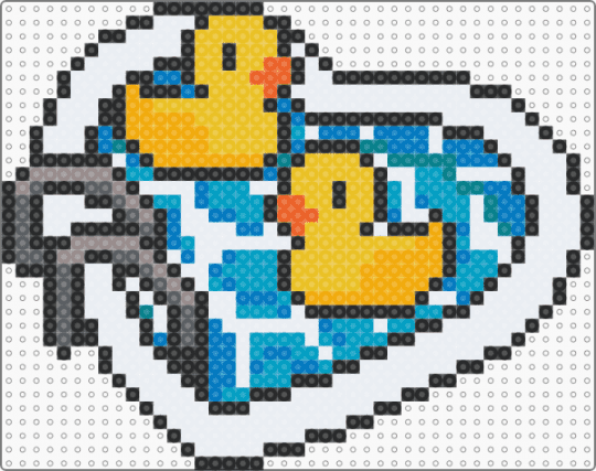 Ducky pool - white,light blue,yellow,colorful