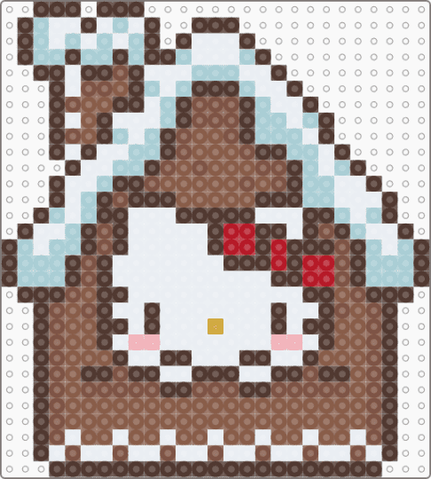 Hello kitty gingerbread house - brown,tan