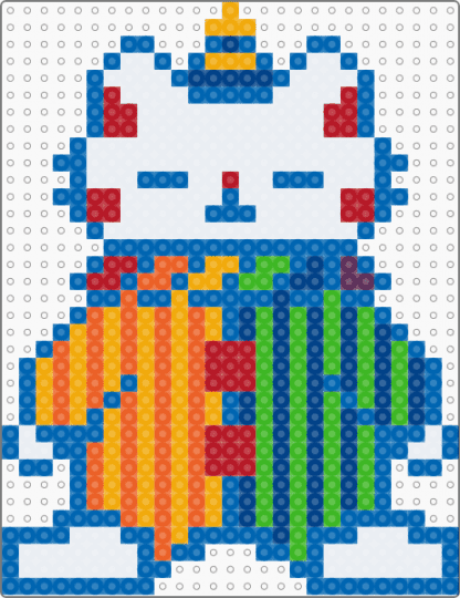 Clown kitty - blue,orange