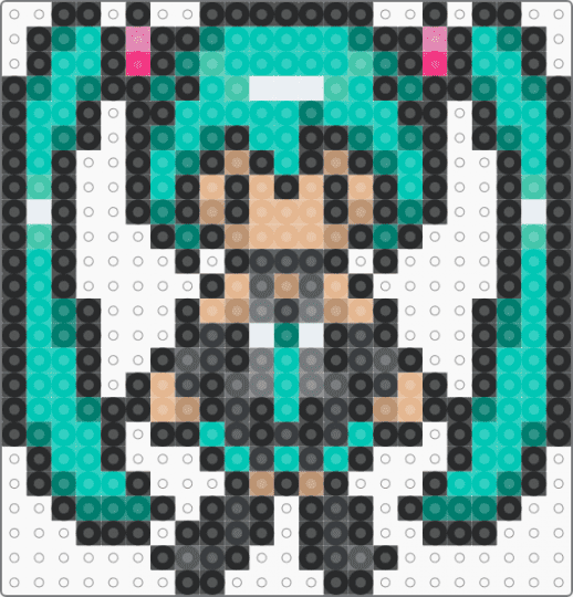 Miku - black,teal