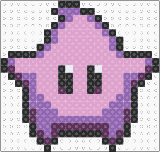 Purple super Mario star - pink