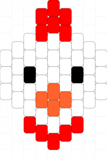 Chicken - white,orange,red
