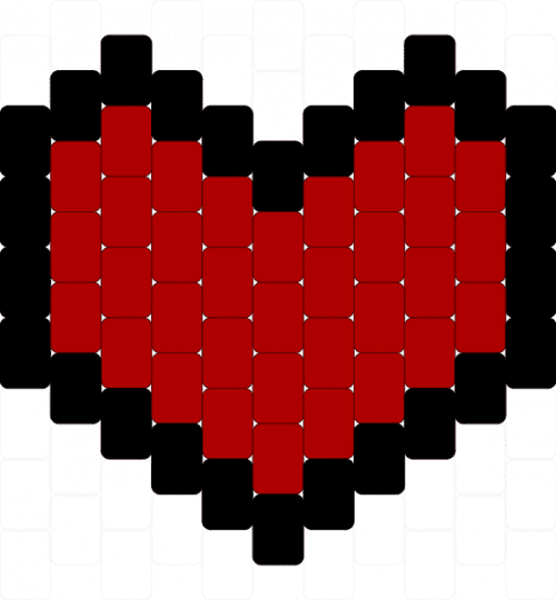 Big Heart Peyote Charm! - black,red