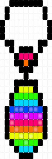 Yet another tie (desc.) - black,pink,yellow,green,rainbow,glow,tie