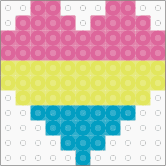 pan heart 🩷💛💙 - pink,yellow