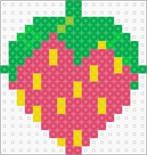 strawberry perler charm - red,green