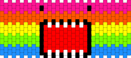rainbow domo cuffz - red,pink,orange
