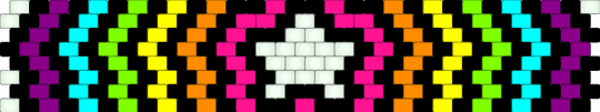 rainbow star - black, pink