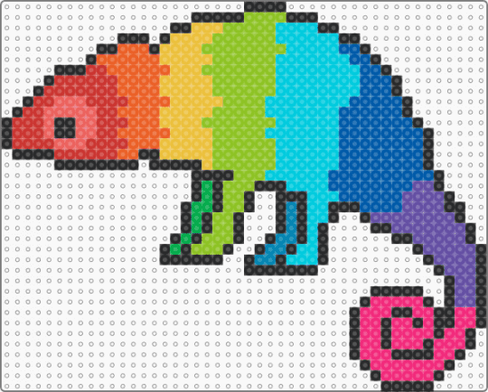 Rainbow Chameleon - red,green,light blue,blue,cotdhue,chameleon,rainbow,colorful,animal,reptile,lizard