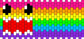 Rainbow Face - domo,rainbow,cuff,face,mouth,colorful,red,pink