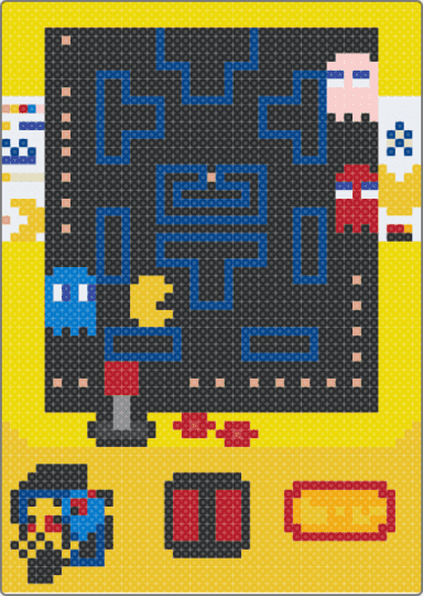 Pac-Man Arcade Game - black,yellow,blue