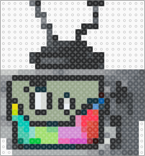 Mr Puzzles - black,gray,smg4,mrpuzzles,tv,necklace,perler,youtube,smg3,mrwpnz