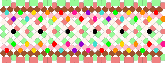 VANELLOPE CUFF 1 - red,teal,pink