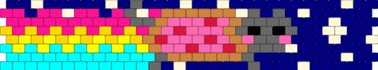 Nyan cat cuff (Pansexual flag) - pink,light blue,purple,pansexual,nyan,cuff