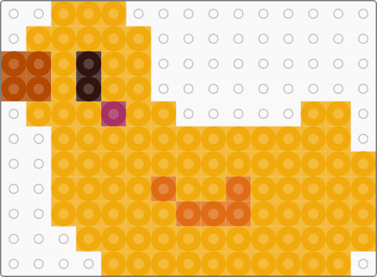 Duckie - orange,duck,small,fusebead,chonky