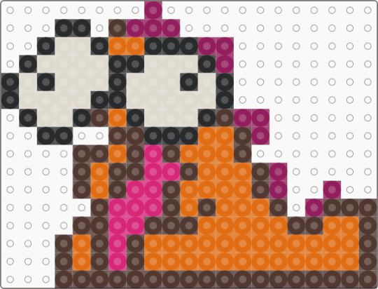 Goofy dino - brown,orange,dino,fusebead