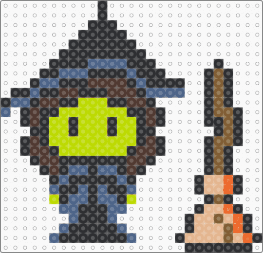 Elphaba - black,blue,brown,green