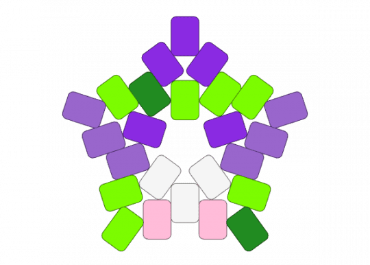 Leaf sheep star - green, purple