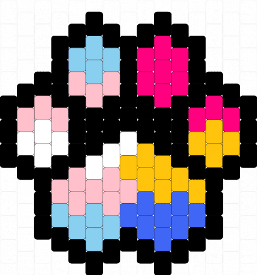 Trans and pan Kandi paw! - black, pink