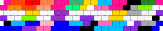 Multi Pride flag cuff, sideways - light blue,purple,pink