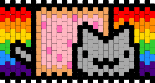 Derby Nyan Cat - orange,pink,beige
