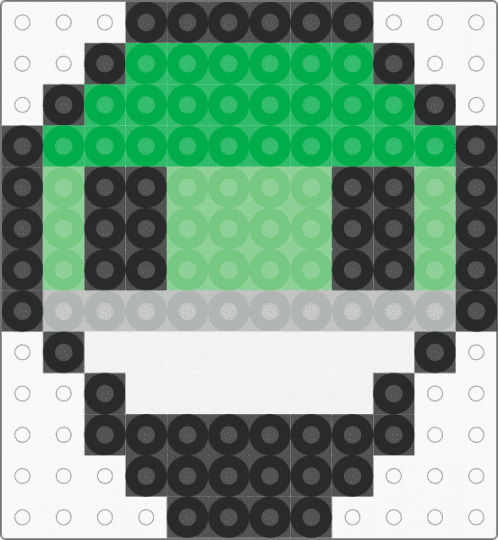 Aromantic Skull-Fuse Bead Pattern - green,teal,aromantic,skull,pride,fuse bead