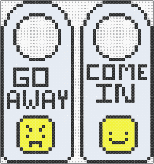 Door Hangers-Perler Bead Pattern - white,door hangers
