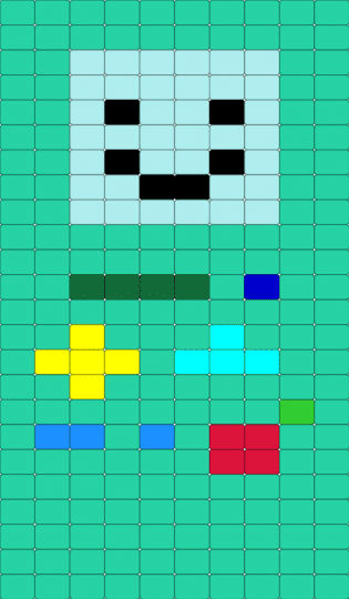 Bmo Charm-Kandi Pattern - light blue,teal,adventure time,charm,kandi charm,kandi,bmo