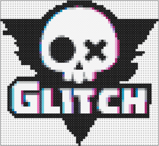 Glitch Logo-Fuse Bead Pattern - black,white,pink,gray,colorful,glitch,animation,logo,fuse bead pattern