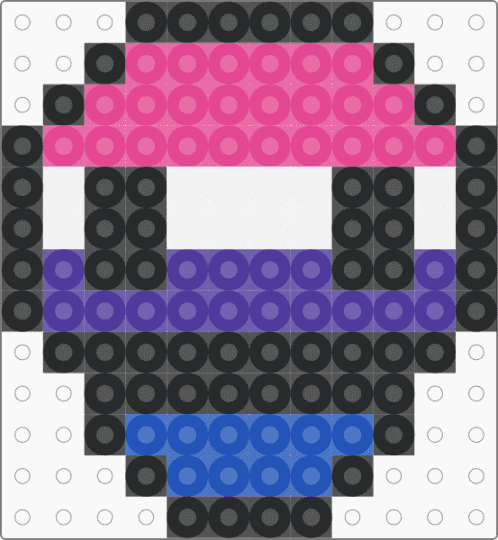 Gender Fluid Skull-Fuse Bead Pattern - pink,purple,fuse bead,skull,pride,gender fluid