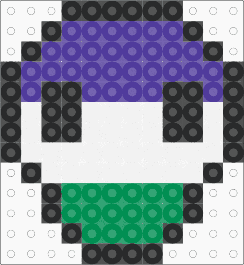 Gender Queer Skull-Fuse Bead Pattern - purple,green,fuse bead,skull,pride,gender queer