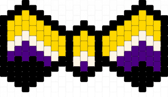 Nonbinary Kandi Bow - yellow,purple
