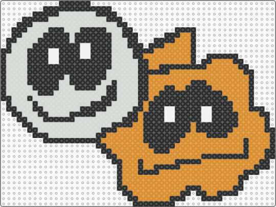 Spookeez FNF Icon - fnf, friday night funkin, orange, skid and pump, spookeez, white
