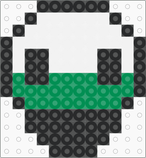 Neutrois Skull-Fuse Bead Pattern - white,green,fuse bead,skull,pride,neutrois