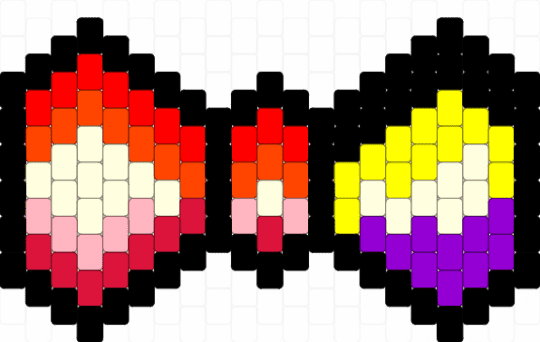 Non-Binary Lesbian Kandi Bow Tie - red,lesbian,kandi,bowtie,pride,nonbinary