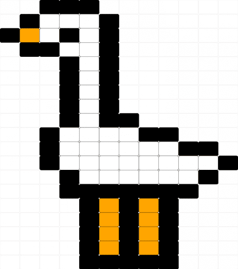 Ladder Stitch Goose Charm - white,goose,charm,kandi,kandi pattern,kandi charm