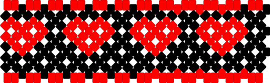 Red Heart X Base Cuff - red,black,heart,x base,kandi,cuff